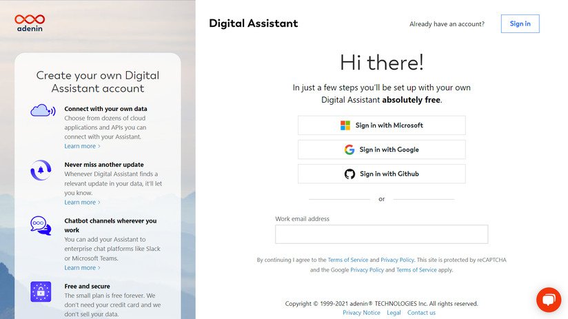 Digital Assistant registration flow
